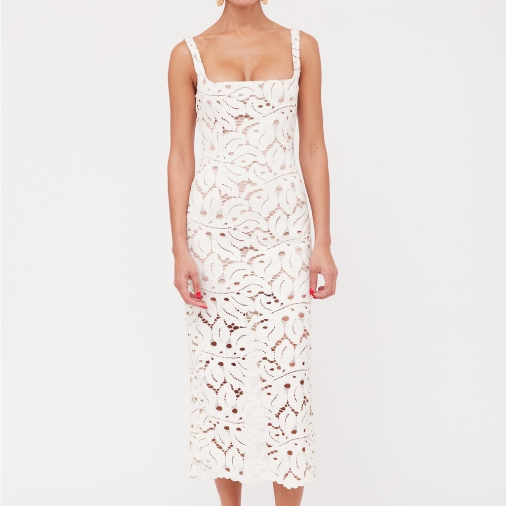 NWT Cult MIA OTILIA White Lace Midi Dress
